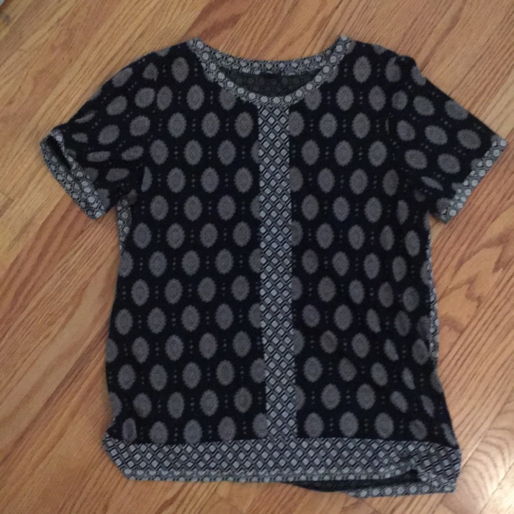 Black & White Patterned J. Crew Top